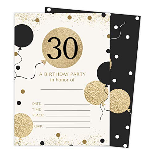 AGE 30-30th BIRTHDAY Party Invitations & Envelopes Boy Male Girl Female Invite
